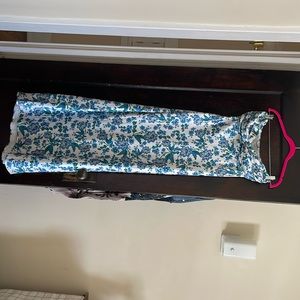 Beginning boutique “Ashley blue floral formal maxi dress”